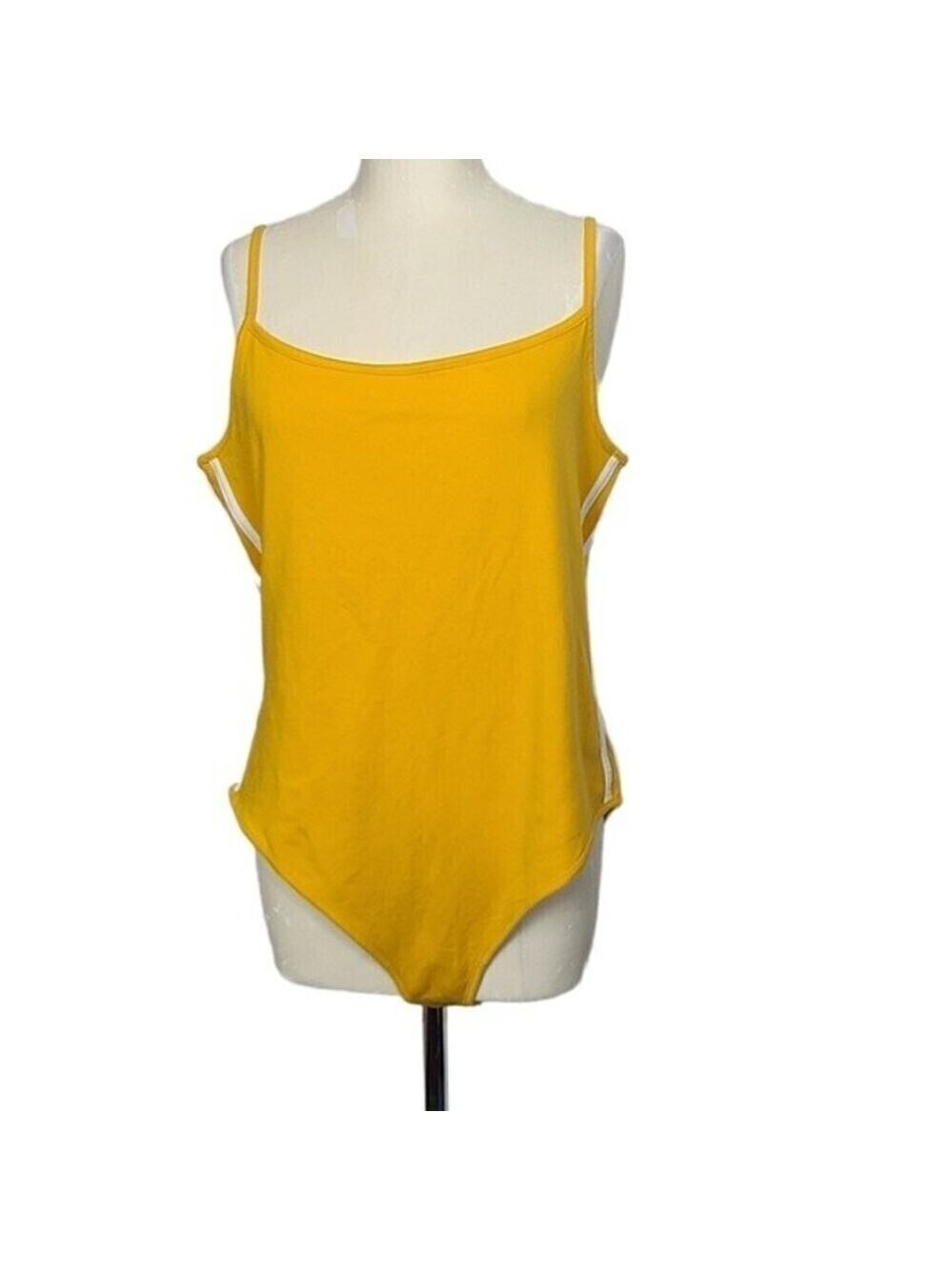 Ambiance Yellow White Striped Bodysuit 3X